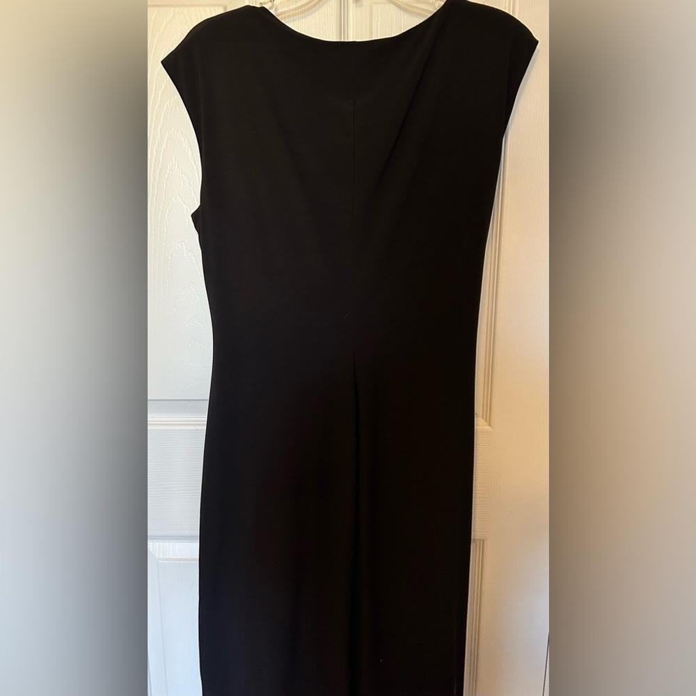 American Living by Ralph Lauren Black Waterfall Sheath Brooch Accented Dress - Picture 9 of 9